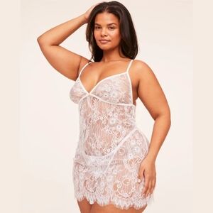 Adore Me White Lace Chemise